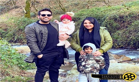 عماد طالب زاده خواننده پاپ به همراه همسر و فرزندانش