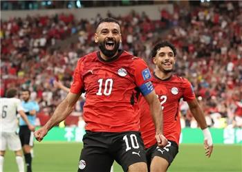 شادی محمد صلاح پس از صعود مصر به مرحله حذفی برای اولین بار