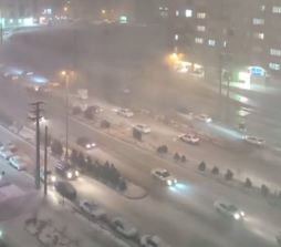 بوران برف و رعد و برق در شهر سهند آذربایجان شرقی