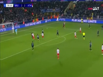 گل سوم اتلتیکومادرید به کلوب بروژ (گل به خودی)