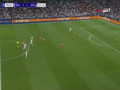 گل دوم رئال مادرید به بنفیکا توسط وینیسیوس