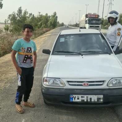 توقیف پراید؛ راننده، کودک ۱۲ ساله بود!