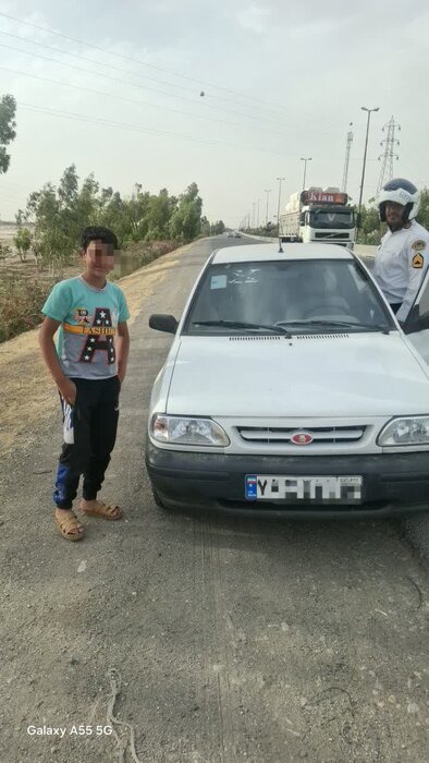 راننده ۱۲ ساله پراید در قم متوقف شد