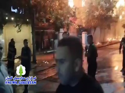 آتش‌سوزی گسترده در چند مغازه در گرگان