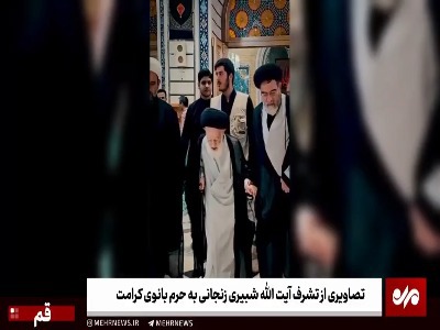 تصاویری از تشرف آیت الله شبیری زنجانی به حرم بانوی کرامت